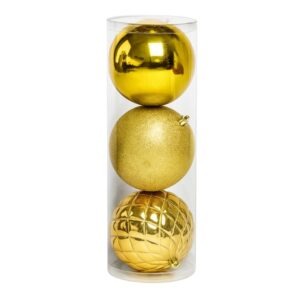 BOLA 12CM TUBO X3 DORADA