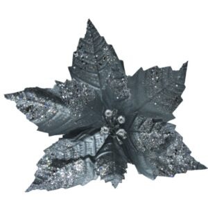 FLOR ART 34CM PLATA