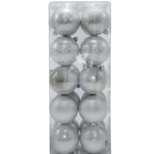 BOLA 8 CM X 20 PCS PLATA