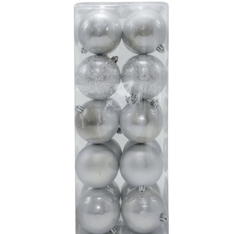 BOLA 8 CM X 20 PCS PLATA
