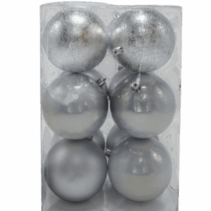 BOLA 10 CM X 12 PCS PLATA
