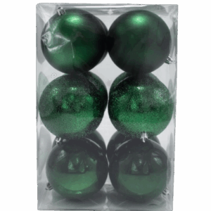 BOLA 10 CM X 12 PCS VERDE OSCURO