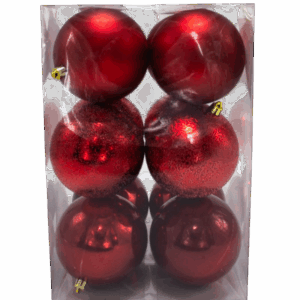 BOLA 10 CM X 12 PCS ROJO