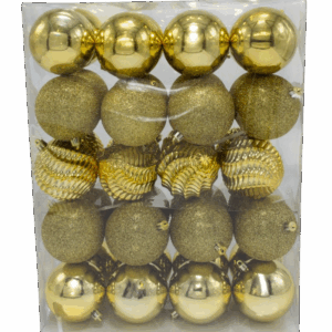 BOLA 8 CM X 40 PCS DORADO