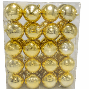 BOLA 8 CM  X 40 PCS DORADO BRILLANTE