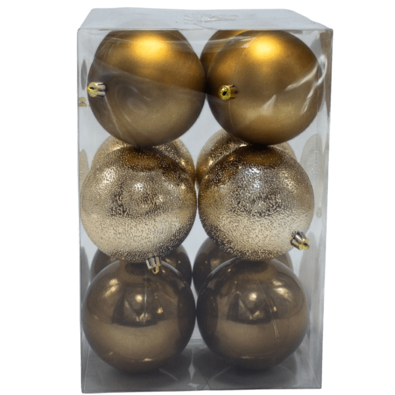 BOLA 10 CM X 12 PCS MARRÓN CLARO
