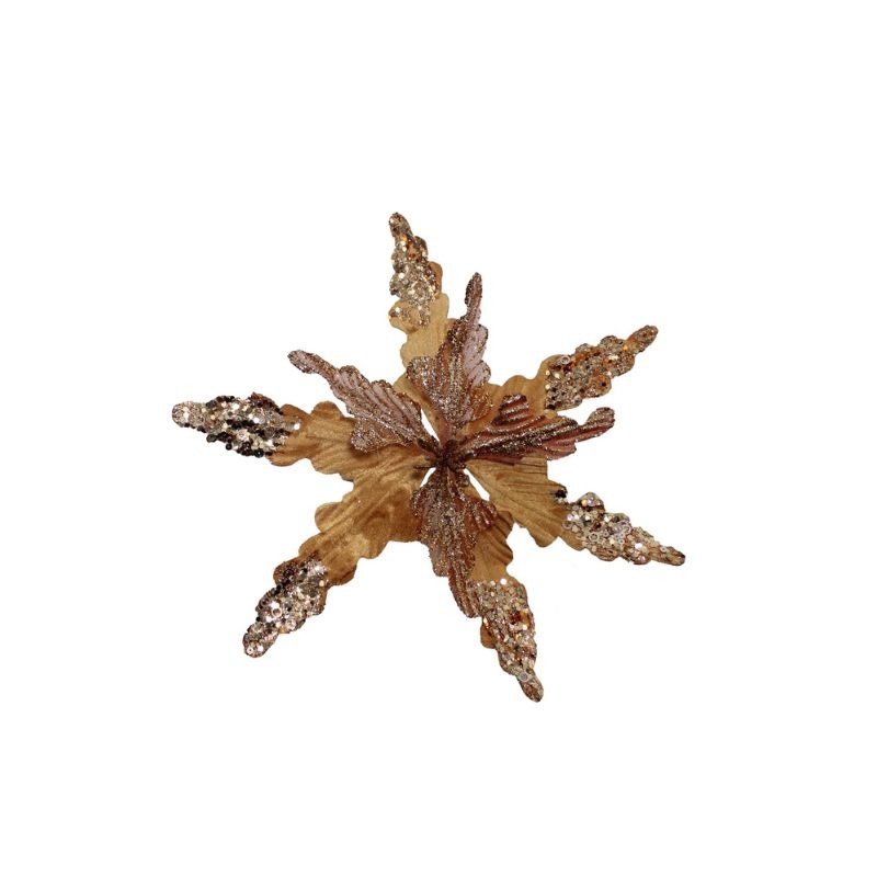 FLOR ARTIFICIAL 28CM 12 PETALONES BRONCE CLARO