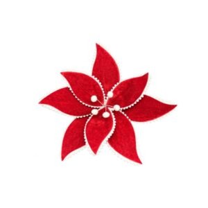 FLOR 28 CM 8 PETALOS ROJO Y BLANCO