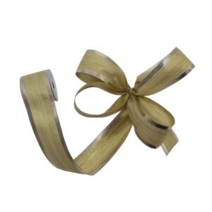 CINTA ALAMBRADA BRILLANTE 2,5x10 YARDAS CHAMPAÑA