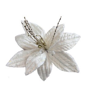FLOR ARTIFICIAL 31 CM 8 PETALOS CREMA