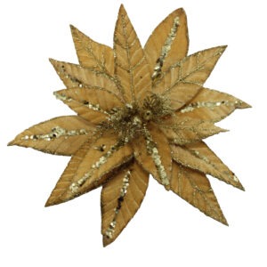 FLOR ARTIFICIAL 32CM 15 PETALOS DORADO