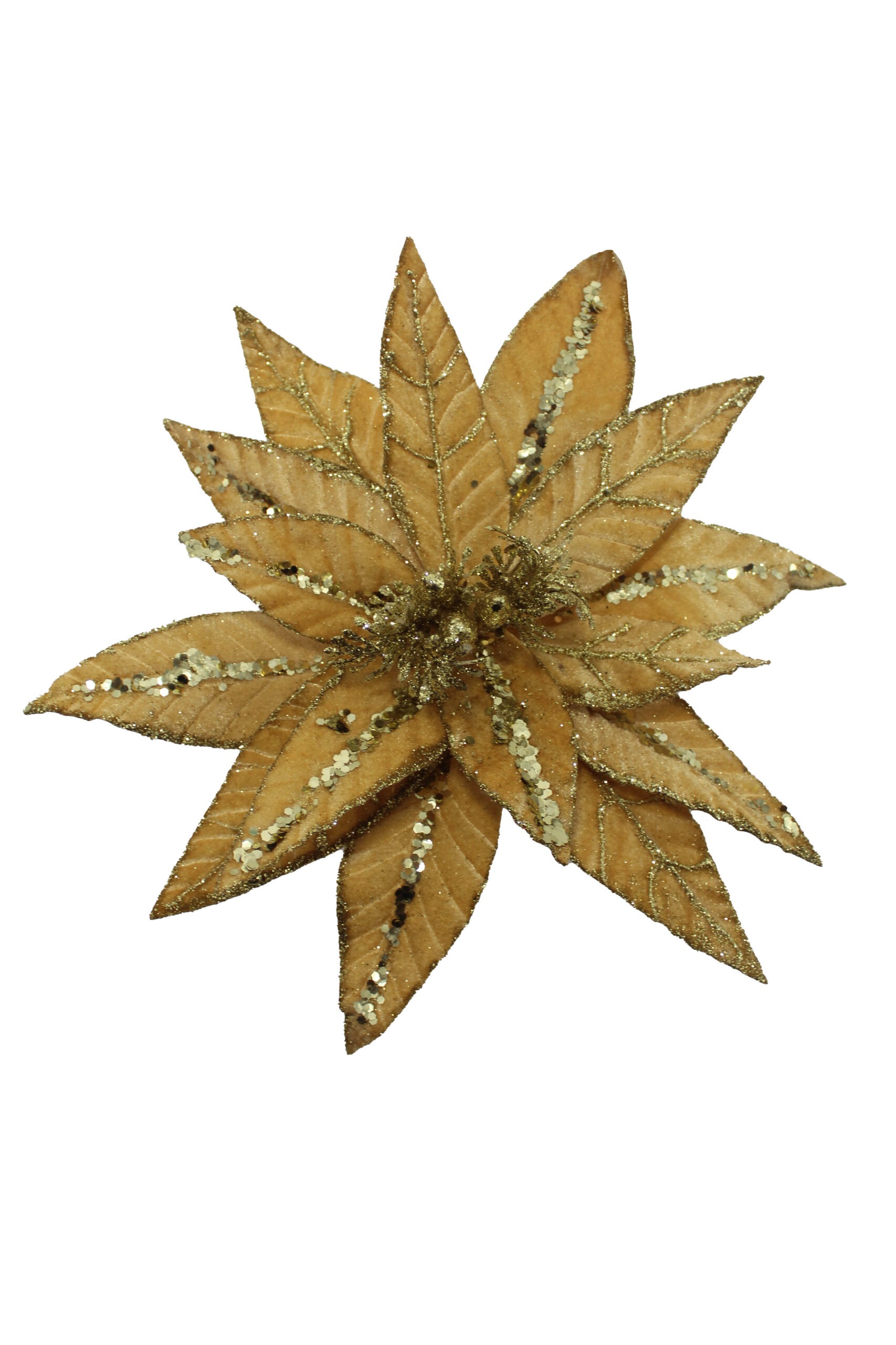 FLOR ARTIFICIAL 32CM 15 PETALOS DORADO